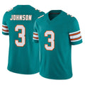 M.Dolphins #3 Chris Johnson Player Aqua Limited Alternate Vapor F.U.S.E. Home Game Ldoa Stitched Jerseys
