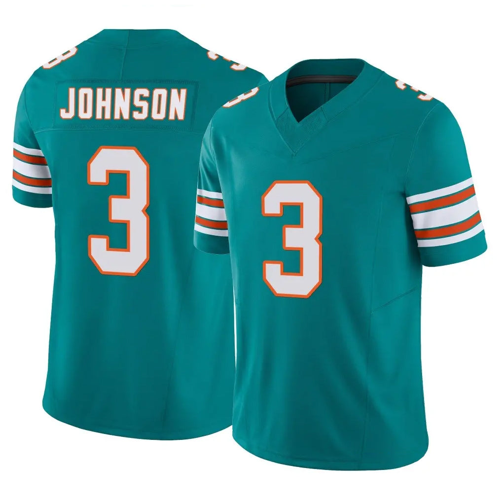 M.Dolphins #3 Chris Johnson Player Aqua Limited Alternate Vapor F.U.S.E. Home Game Ldoa Stitched Jerseys