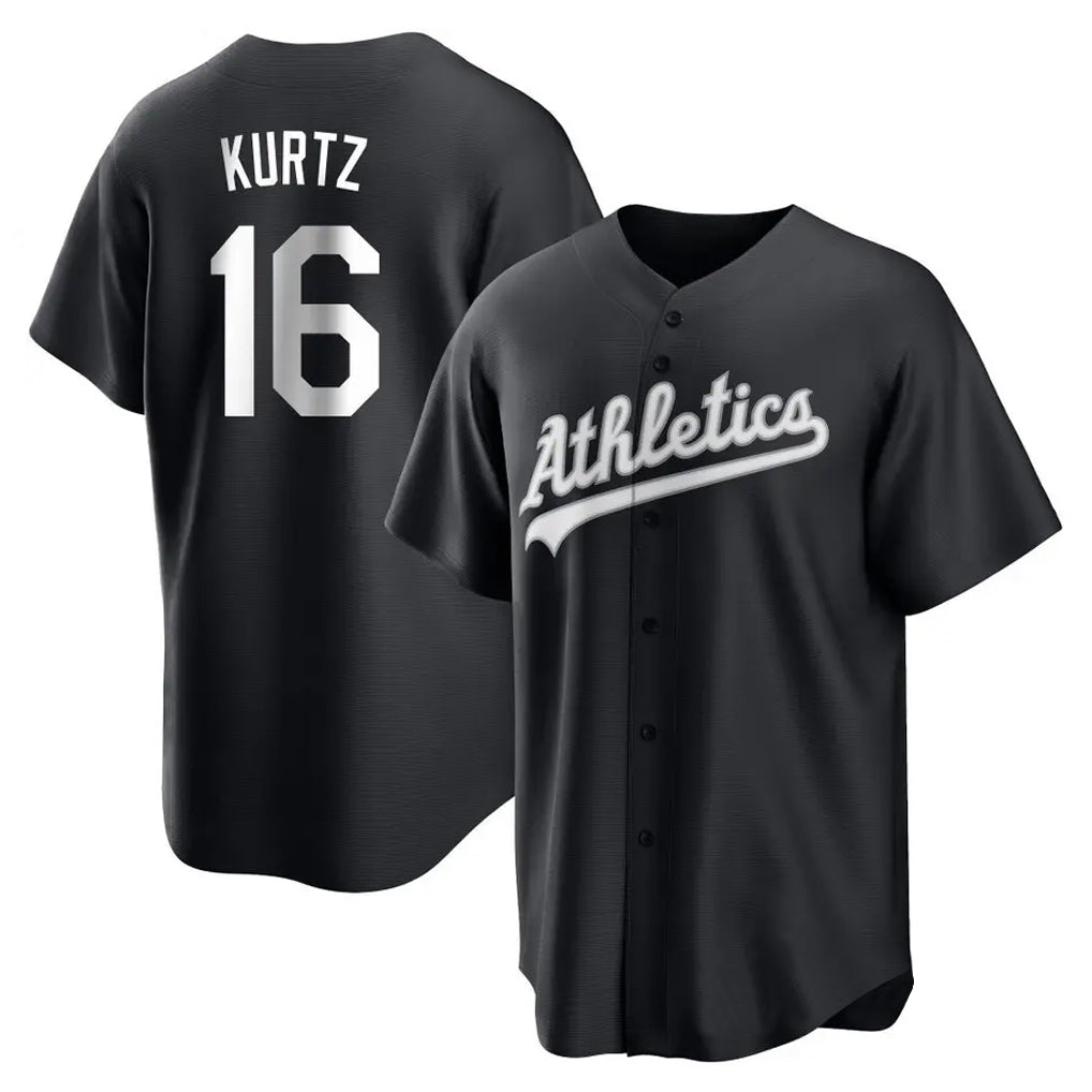 Athletics #16 Nick Kurtz Player Black Fashion Home Game Ldoa Stitched Jerseys