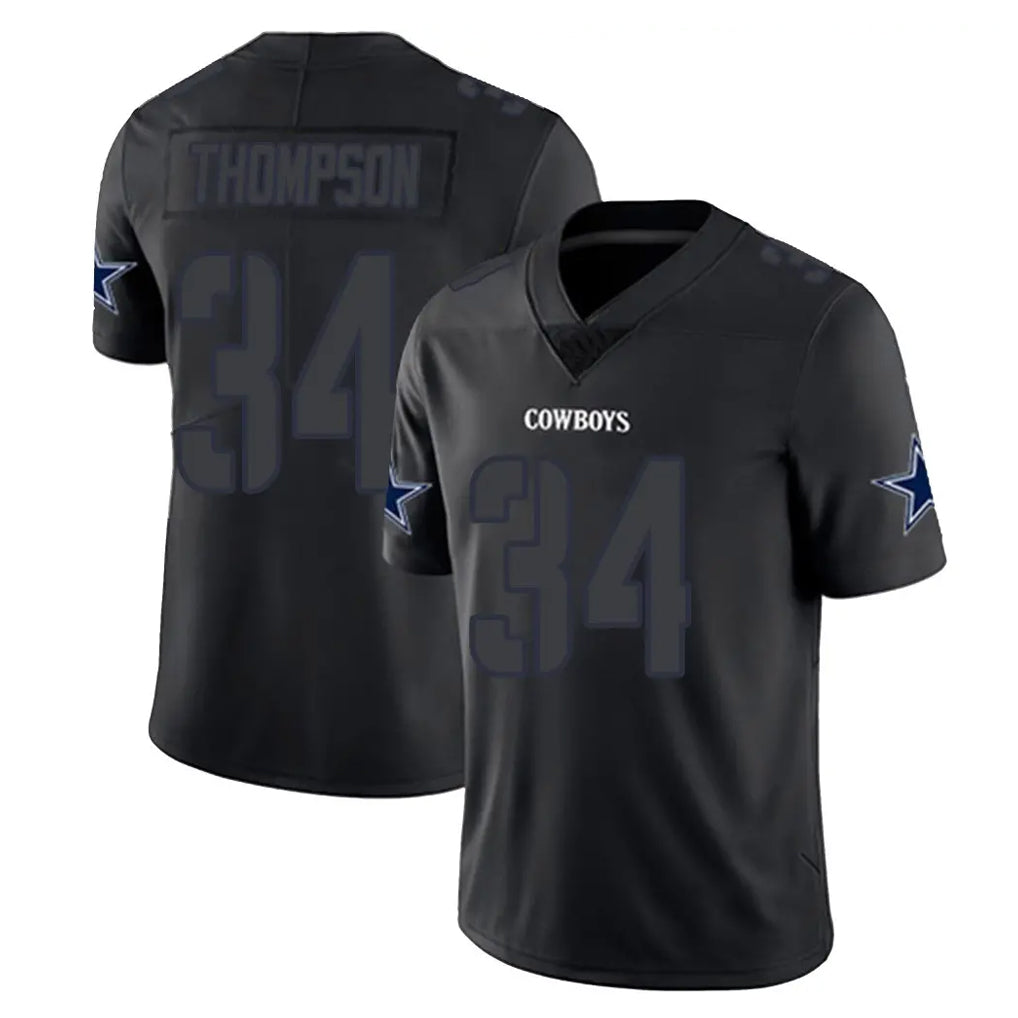 D.Cowboys #34 Jalen Thompson Player Black Impact Limited Home Game Ldoa Stitched Jerseys