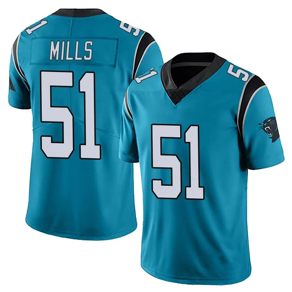 C.Panthers #51 Sam Mills Player Blue Vapor Untouchable Limited Game Ldoa Stitched Jerseys