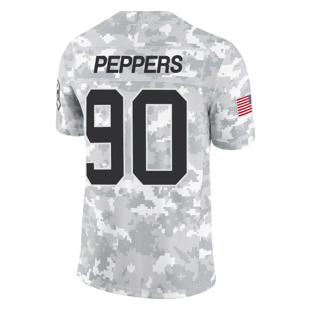 C.Panthers #90 Julius Peppers Player Arctic Camo Salute to Service Limited Game Ldoa Stitched Jerseys
