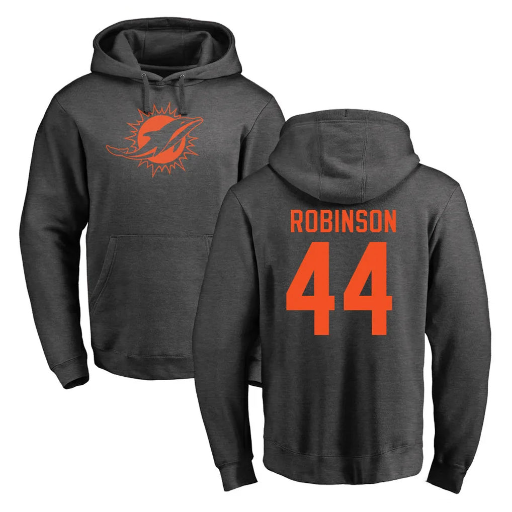 M.Dolphins #44 Chop Robinson Player Darkgray Pullover Hoodies Limited Ldoa Stitched Jerseys