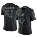 D.Lions #55 Derrick Barnes Player Black Reflective Limited Home Game Ldoa Stitched Jerseys