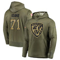 B.Ravens #71 Olaivavega Ioane Player Olive Salute to Service Pullover Hoodie Ldoa Stitched Jerseys