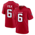 A.Falcons #6 Nick Folk Player Red Team Color Home Game Ldoa Stitched Jerseys