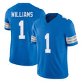 D.Lions #1 Jameson Williams Player Blue Limited Vapor F.U.S.E. Alternate Home Game Ldoa Stitched Jerseys