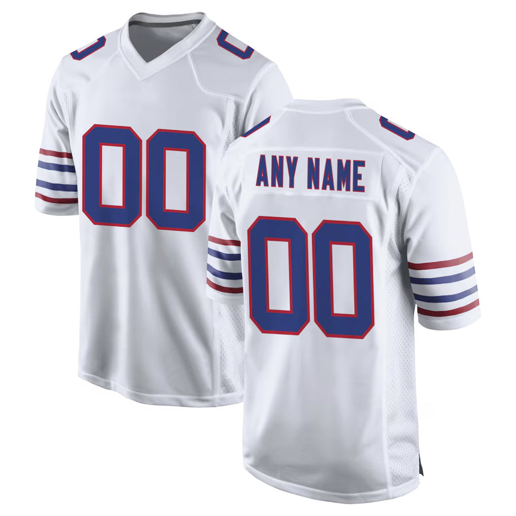 Custom B.Bills White Alternate Game Any Name & Numbers Ldoa Stitched Jerseys