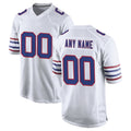 Custom B.Bills White Alternate Game Any Name & Numbers Ldoa Stitched Jerseys