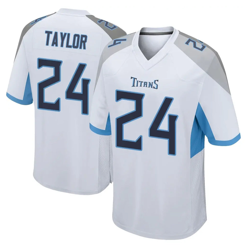 T.Titans #24 Alontae Taylor Player White Home Game Ldoa Stitched Jerseys
