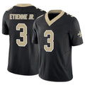 NO.Saints #3 Travis Etienne Jr. Player Black Limited Vapor F.U.S.E. Home Game Ldoa Stitched Jerseys