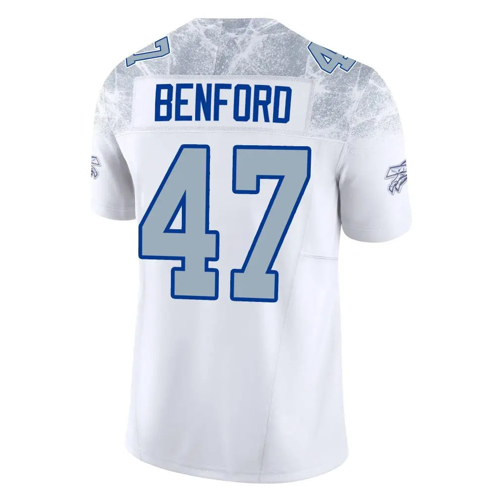 B.Bills #47 Christian Benford Player White Rivalries Collection Limited Home Game Ldoa Stitched Jerseys