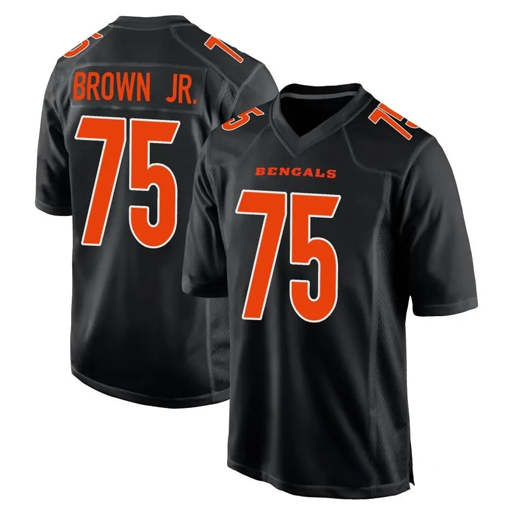 C.Bengals #75 Orlando Brown Jr. Player Black Fashion Game Ldoa Stitched Jerseys