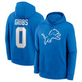 D.Lions #0 Jahmyr Gibbs Player Blue Salute to Service Pullover Hoodies Limited Ldoa Stitched Jerseys