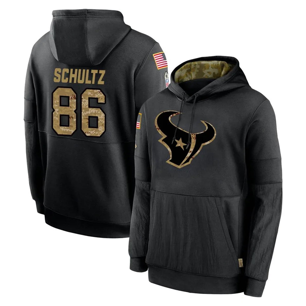 H.Texans #86 Dalton Schultz Player Black Salute to Service Hoodies Limited Game Ldoa Stitched Jerseys