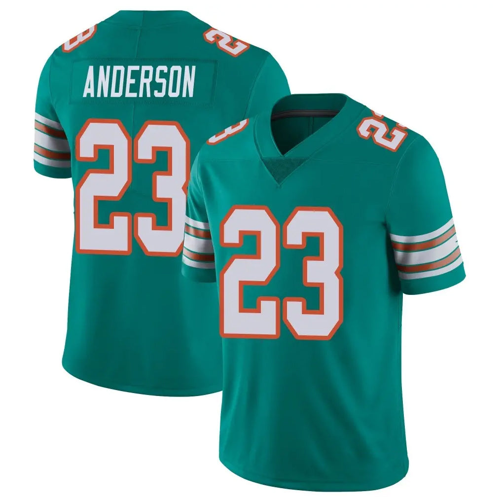 M.Dolphins #23 Zayne Anderson Player Aqua Limited Alternate Vapor Untouchable Home Game Ldoa Stitched Jerseys
