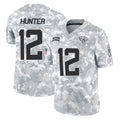 J.Jaguars #12 Travis Hunter Player Arctic Camo Salute To Service Limited Game Ldoa Stitched Jerseys