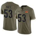 C.Bengals #53 Boye Mafe Player Olive Salute to Service Limited Game Ldoa Stitched Jerseys