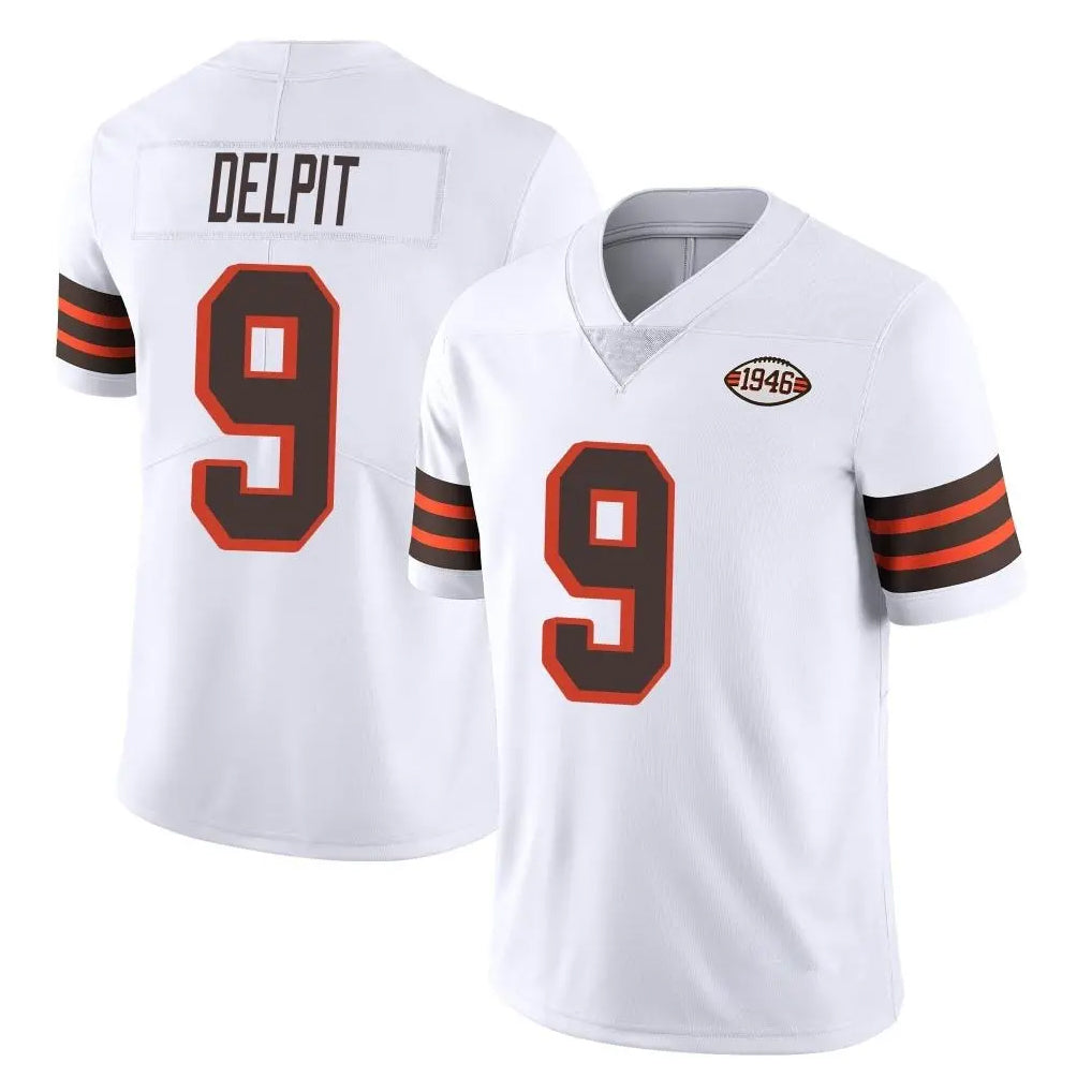 C.Browns #9 Grant Delpit Player White Limited  Vapor 1946 Collection Alternate Game Ldoa Stitched Jerseys