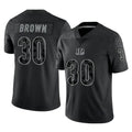 C.Bengals #30 Chase Brown Player Black Reflective Limited Game Ldoa Stitched Jerseys