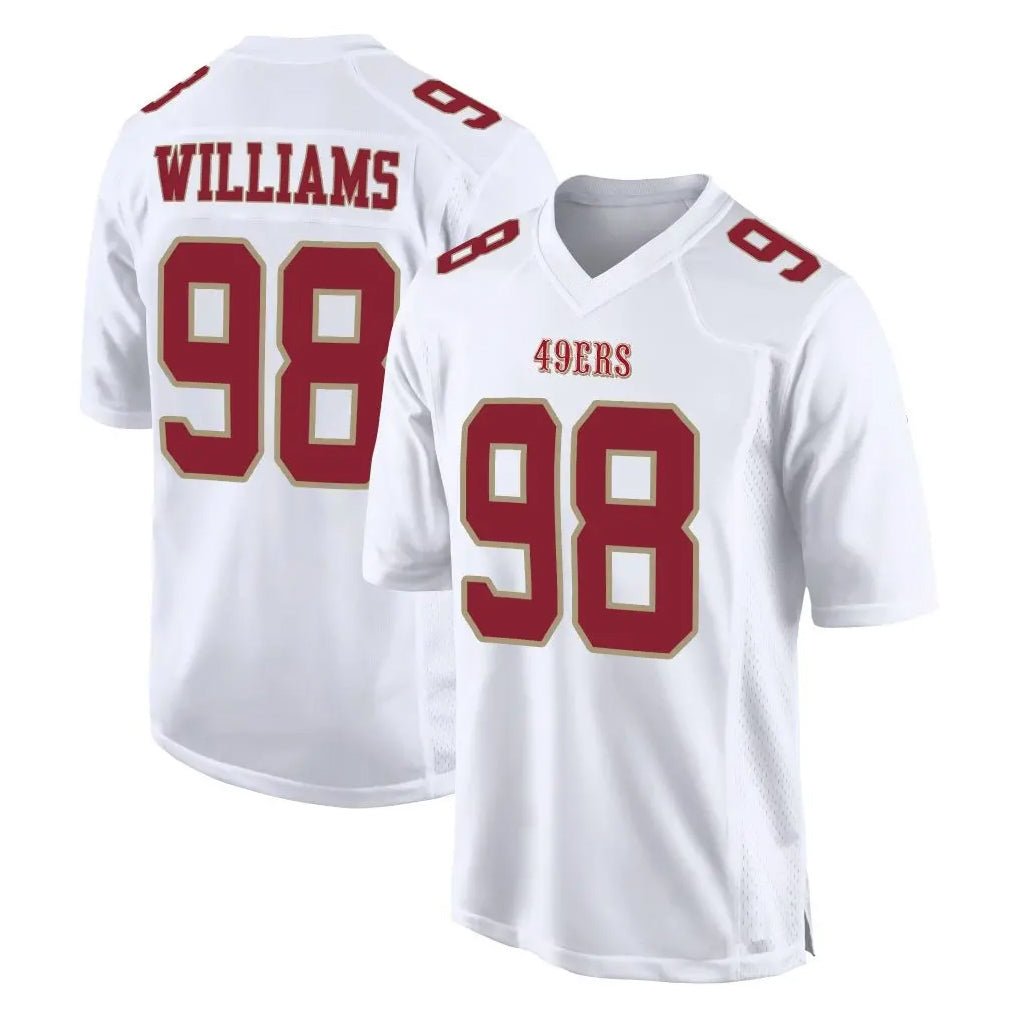 SF.49ers #98 Mykel Williams Player White Fashion Home Game Ldoa Stitched Jerseys