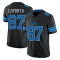 D.Lions #87 Sam LaPorta Player Black Alternate Vapor F.U.S.E. Limited Home Game Ldoa Stitched Jerseys