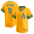 Athletics #9 Reggie Jackson Player Gold Cooperstown Collection T-shirt Game Ldoa Stitched Jerseys