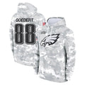 P.Eagles #88 Dallas Goedert Player Arctic Camo Salute to Service Pullover Hoodies Limited Game Ldoa Stitched Jerseys