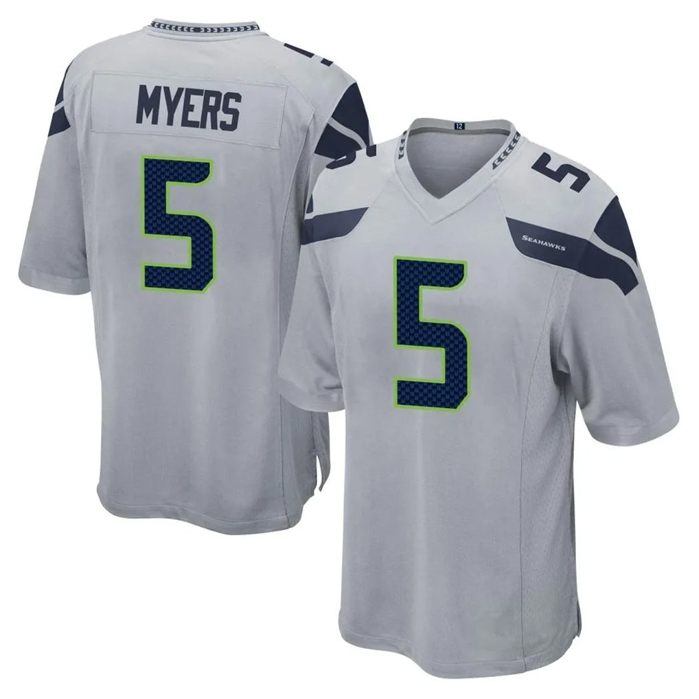 S.Seahawks #5 Jason Myers Player Gray Home Game Ldoa Stitched Jerseys