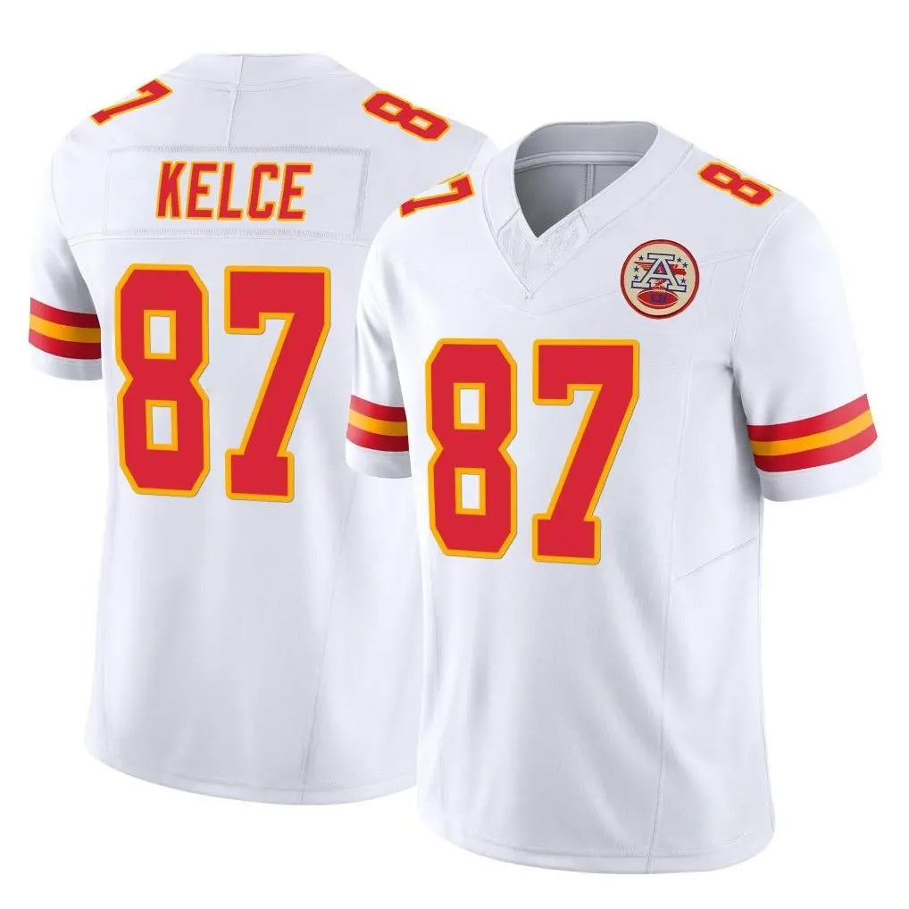 KC.Chiefs #87 Travis Kelce Player White Limited Vapor F.U.S.E. Home Game Ldoa Stitched Jerseys