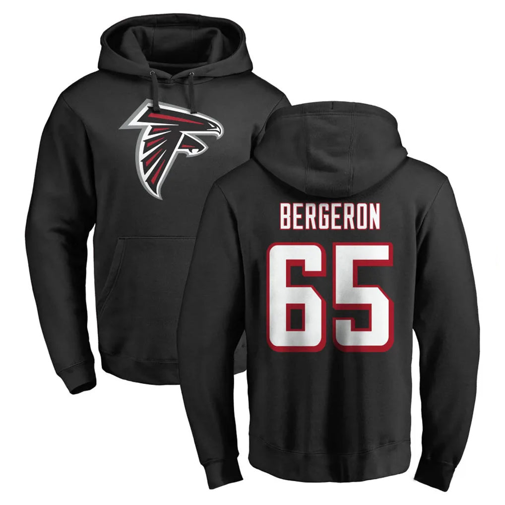 A.Falcons #65 Matthew Bergeron Player Black LOGO Pullover Hoodies Home Game Ldoa Stitched Jerseys