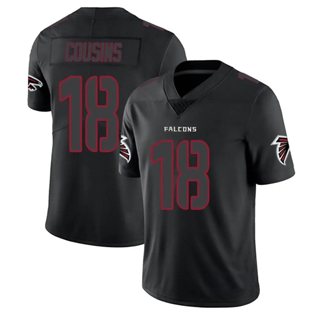 A.Falcons #18 Kirk Cousins Player Black Impact Limited Game Ldoa Stitched Jerseys