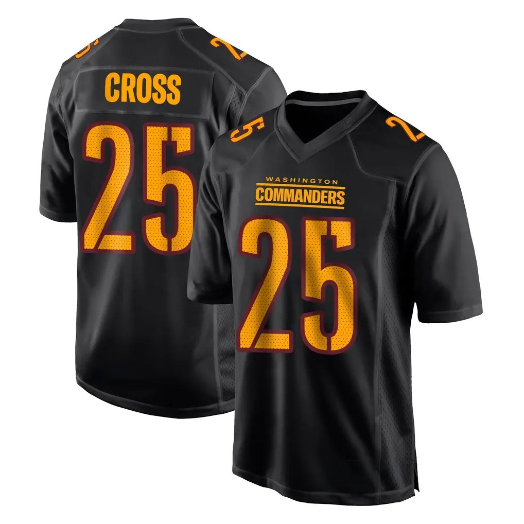 W.Commanders #25 Nick Cross Player Black Carbon Fashion Home Game Ldoa Stitched Jerseys