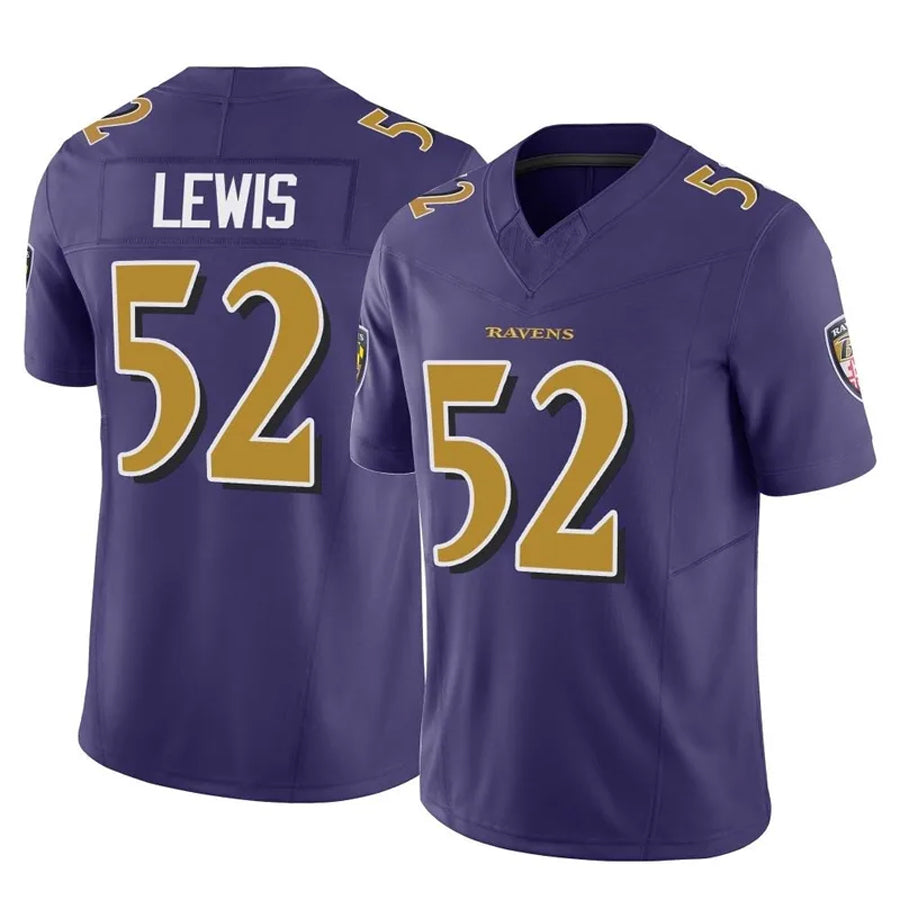 B.Ravens #52 Ray Lewis Player Purple Vapor F.U.S.E. Limited Home Game Ldoa Stitched Jerseys