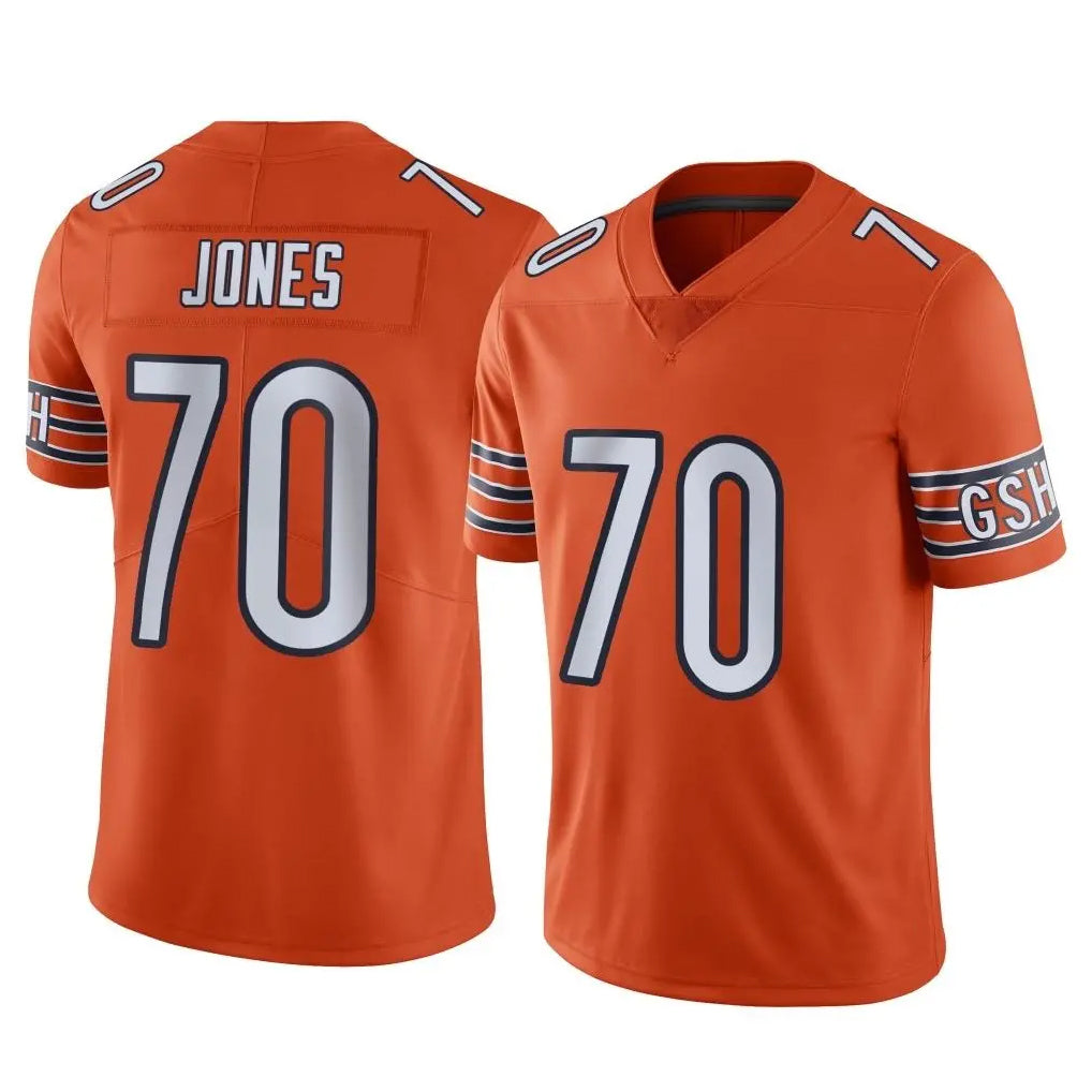 C.Bears #70 Braxton Jones Player Orange Alternate Vapor Limited Home Game Ldoa Stitched Jerseys