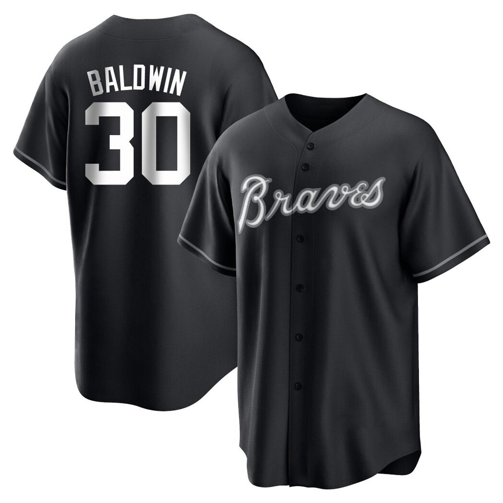 A.Braves #30 Drake Baldwin Player Black Home Game Ldoa Stitched Jerseys