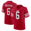 SF.49ers #6 Malik Mustapha Player Red Game Home Ldoa Stitched Jerseys