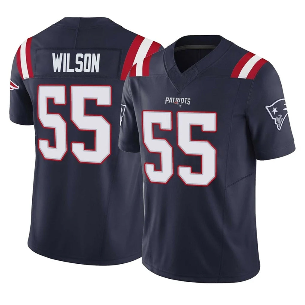 NE.Patriots #55 Jared Wilson Player Navy Limited Vapor F.U.S.E. Home Game Ldoa Stitched Jerseys