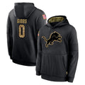 D.Lions #0 Jahmyr Gibbs Player Black Salute to Service Hoodies Limited Game Ldoa Stitched Jerseys