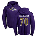 B.Ravens #70 Roger Rosengarten Player Purple Salute to Service Pullover Hoodie Ldoa Stitched Jerseys