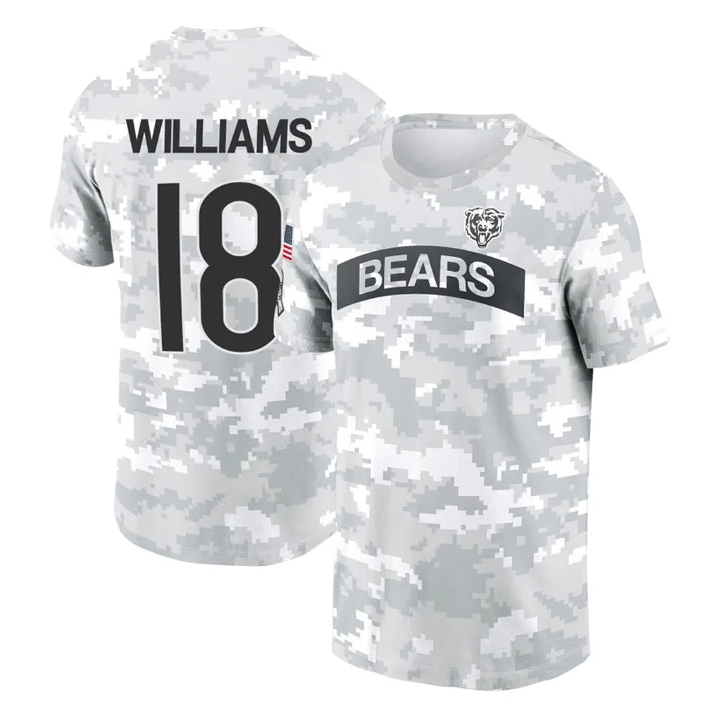 C.Bears #18 Caleb Williams Player Arctic Camo Salute to Service Performance T-Shirt Limited Ldoa Stitched Jerseys