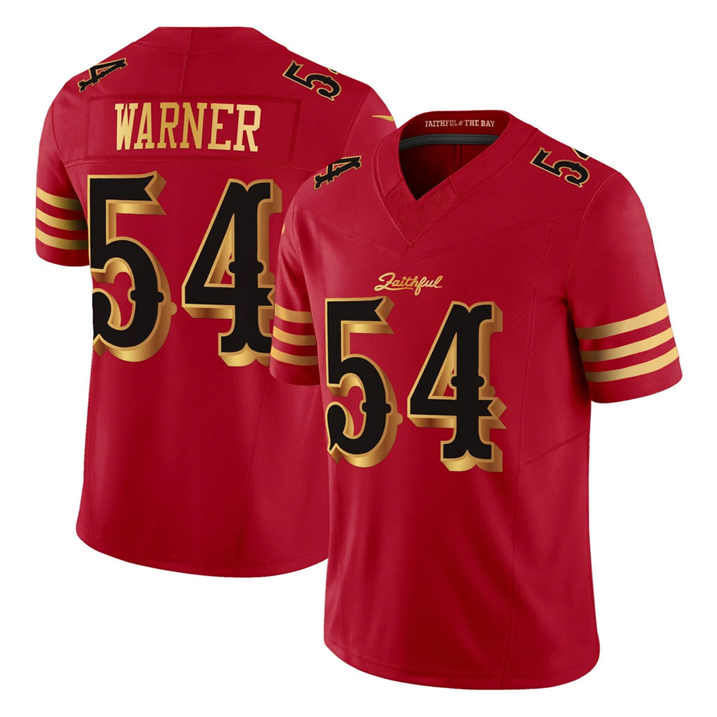 SF.49ers #54 Fred Warner Player Red Rivalries Vapor Limited Home Game Ldoa Stitched Jerseys