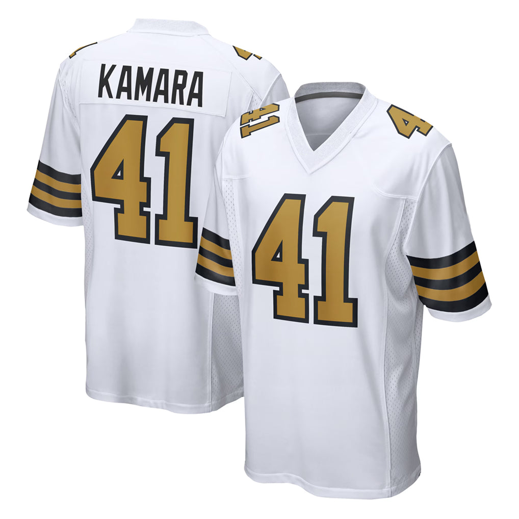 NO.Saints #41 Alvin Kamara Player White Alternate Home Game Ldoa Stitched Jerseys