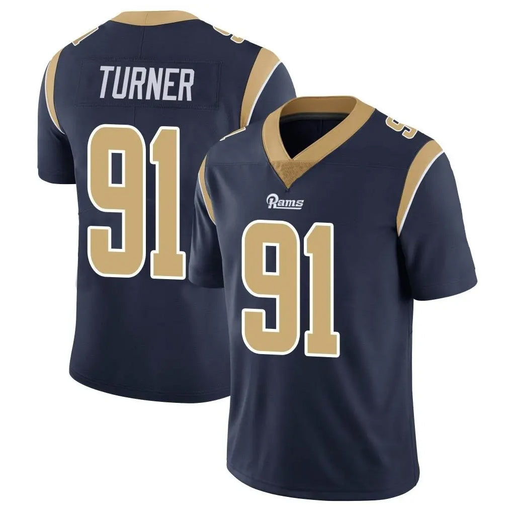 LA.Rams #91 Kobie Turner Player Navy Limited Vapor Untouchable Home Game Ldoa Stitched Jerseys
