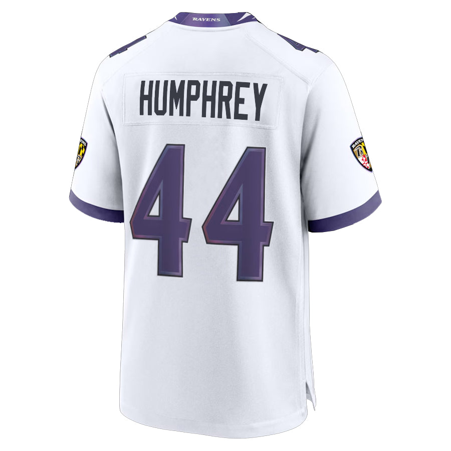 B.Ravens #44 Marlon Humphrey Player White Home Game Ldoa Stitched Jerseys