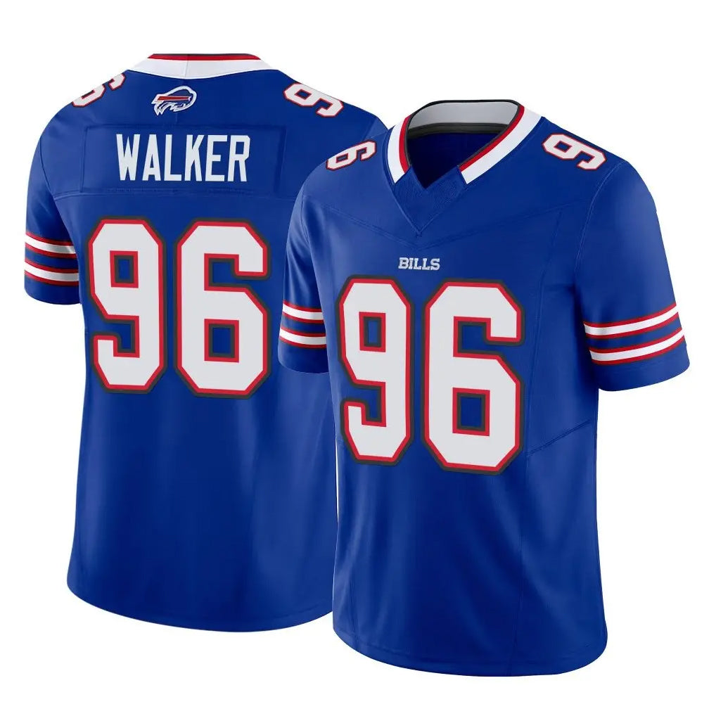 B.Bills #96 Deone Walker Player Royal Vapor F.U.S.E. Limited Home Game Ldoa Stitched Jerseys