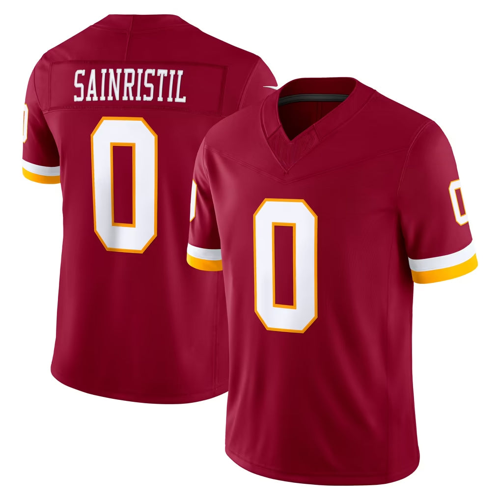 W.Commanders #0 Mike Sainristil Player Burgundy Limited Team Vapor F.U.S.E. Home Game Ldoa Stitched Jerseys