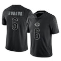 C.Bears #6 Kyler Gordon Player Black REFLECTIVE Limited Game Ldoa Stitched Jerseys