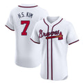 A.Braves #7 Ha-Seong Kim Player White Limited Elite Home Game Ldoa Stitched Jerseys