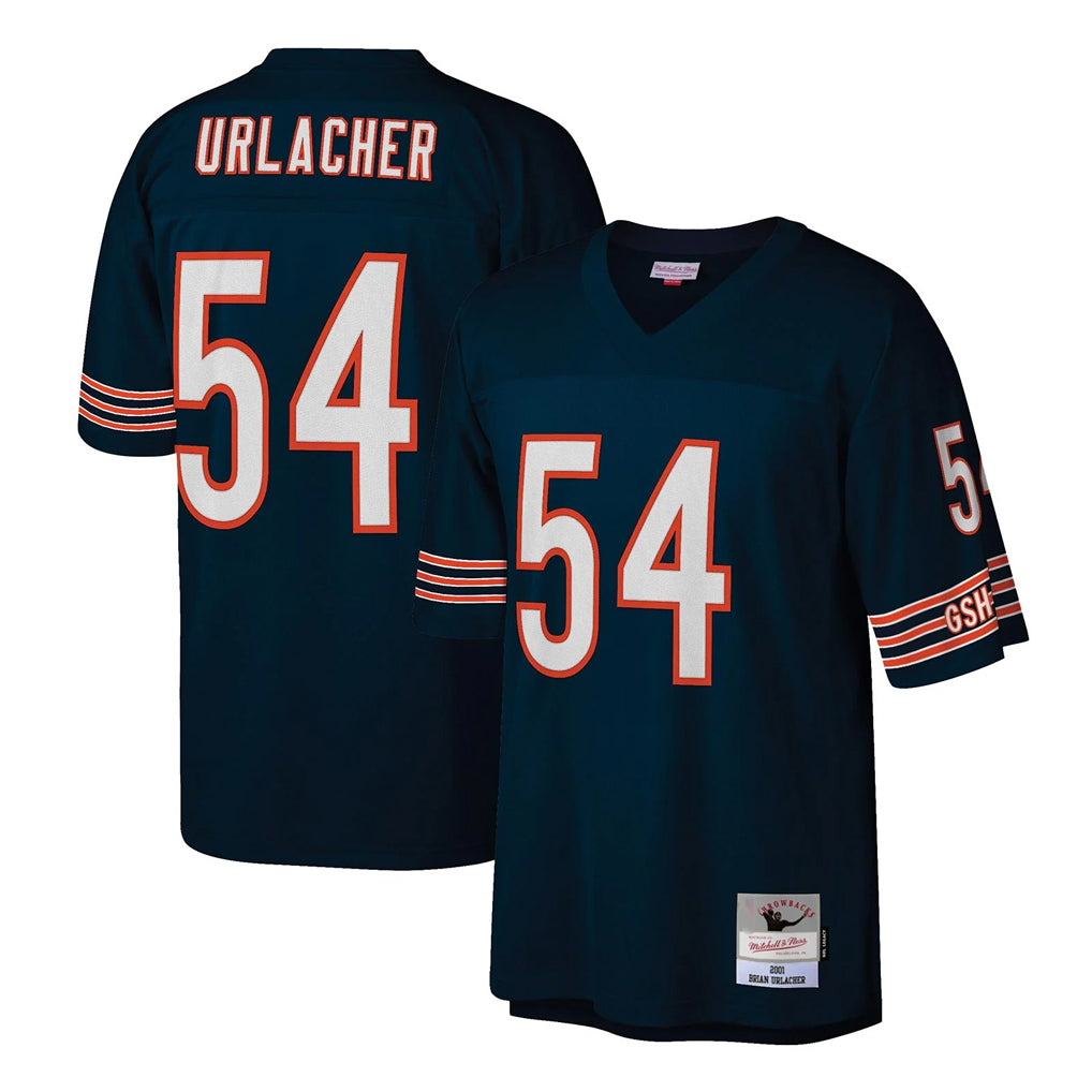 C.Bears #54 Brian Urlacher Player Navy Mitchell & Ness Legacy Replica Ldoa Stitched Jerseys